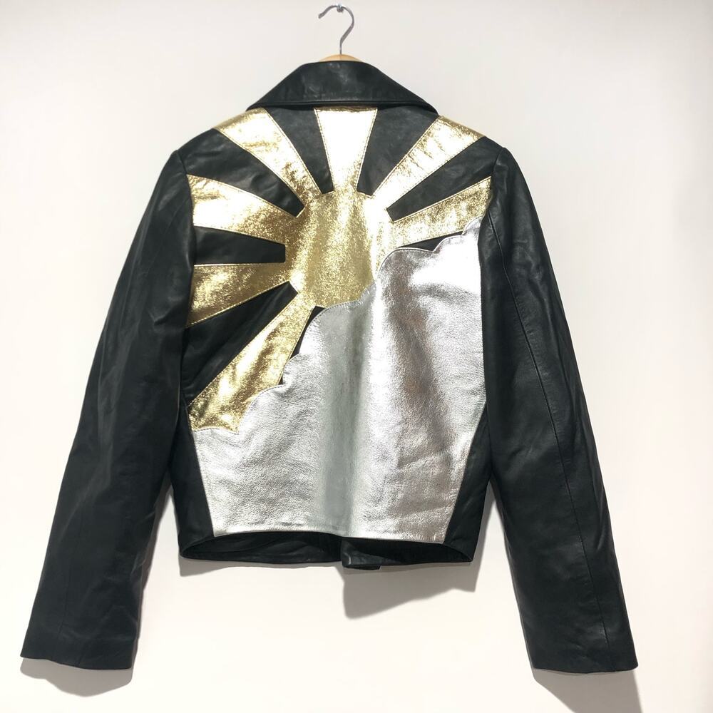 Free People x Pierre Rioufol Sun Shining Leather Jacket Moto Black Size L NWOT - Picture 14 of 16